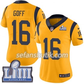 Los Angeles Rams Tröjor Jared Goff 16 Nike Guld 2019 Super Bowl LIII - Dame